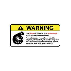  Holden Warning Turbocharger, Warning decal, sticker