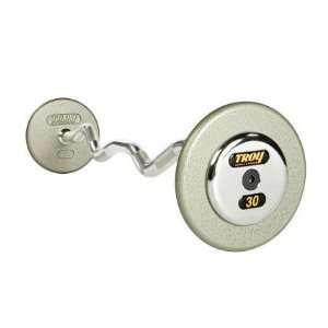 TROY 020   110 lbs. Pro Style Fix Curl Barbells   Gray Plates w 