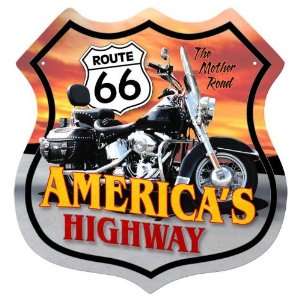  Route 66 Motorcycle Route 66 Metal Sign