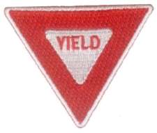 Yield Sign Embroidered Iron On Patch Applique wx0045  