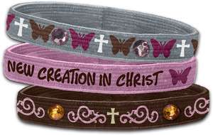 Kerusso New Creation Stretch Christian Bangles   3 Pack  