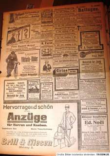 Mülheimer Zeitung WAZ / Mülheim 1909 / Ruhrgebiet Stadtgeschichte 