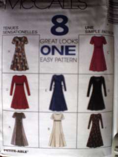 UNCUT McCalls Pattern Semi Fitted Dress 8 Looks 8518 FF  