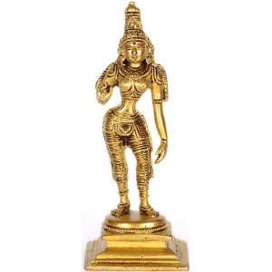    Goddess Parvati (Small Sculpture)   Brass Sculpture