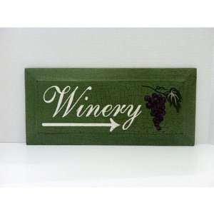  Distressed Wooden Panel with Winery Art