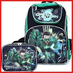 DC Comic Green Lantern Large School Backpack Lunch Bag  