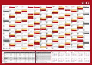 Wandkalender Jahreskalender 2012 im XL Format  