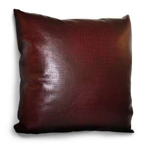  Ostrich Leather Deco Pillow wine