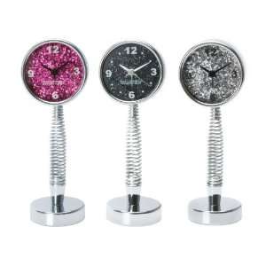  Wanted Alarm Clock on a Spring Glitter, 3 Assorted Colors 