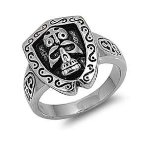  Stainless Steel Tribal Skull Design Ring Size 13 Jewelry