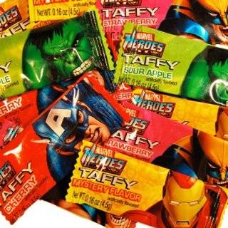 Marvel Heroes Mini Taffy Candy Bars   5 Assorted Flavores   100 Pieces 