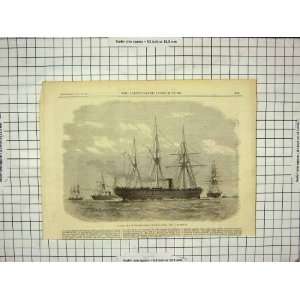    1868 LAYING SUBMARINE CABLE MALTA ALEXANDRIA SHIPS