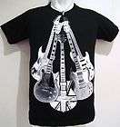New Cool Rock Electric Guitar graphics Men T shirt (Black & White 
