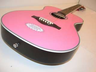   Rock Powder Pink Acoustic Guitar LEFTY, Oval Back, Spruce Top  