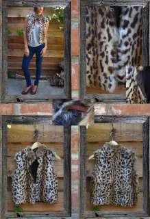 WHAT COMES AROUND GOES AROUND leopard fur VEST 36 NEW  