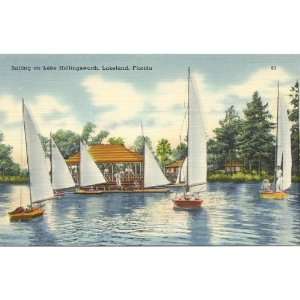 1950s Vintage Postcard Sailing on Lake Hollingsworth Lakeland Florida