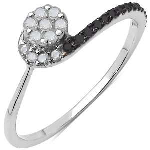  0.21 Carat Genuine Diamond Sterling Silver Ring Jewelry
