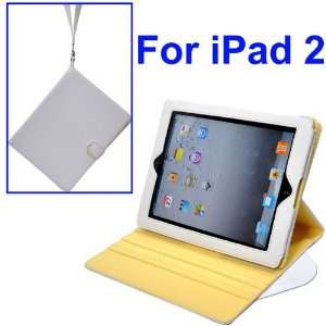   Leather Case with Carrying Strap for iPad 2(White) 