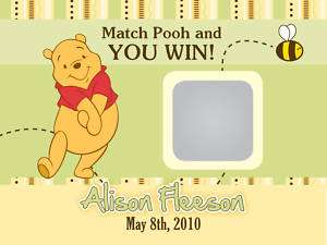 Winnie the Pooh Baby Shower Scratch Off Card Game Favor  