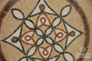 Tumbled Marble Travertine Mosaic Medallion Insert Tiles  