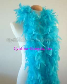 45gm chandelle feather boa, Turquoise, NEW  