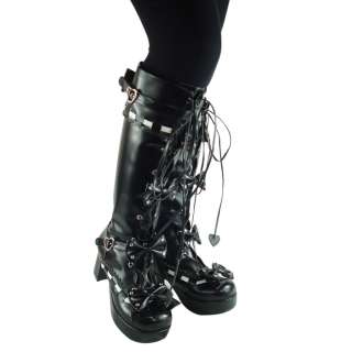Punk gothic lolita cosplay boots LK8139 Black  