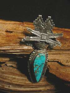   PAWN NATIVE AMERICAN NAVAJO TURQUOISE KACHINA PENDANT BY BENNIE RATION
