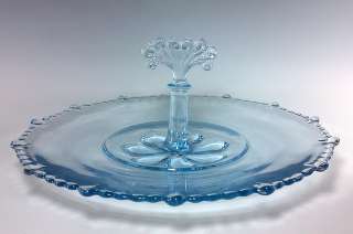 Paden City Glass VERMILION ICE BLUE Center Hanlde Tray  