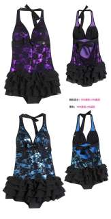   Swim dress one piece swimsuit swimwear13016 purple XL fit 4 6  