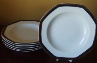 Christopher Stuart BLACK DRESS 6 large soup bowls Y0009  