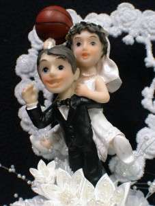 Basket Ball Bride Groom Wedding Cake Topper Basketball  
