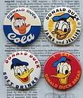 DONALD DUCK DRINK COLA FOOD CARTOONS 1.5 buttons pins badges 