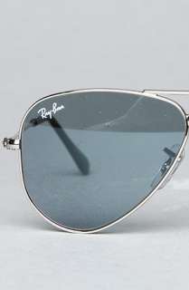 Ray Ban The Aviator Small Metal Sunglasses in Silver Blue  Karmaloop 