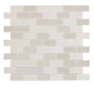 Prussian Empire 1 in. x 2 in. Brick 12 in. x 12 in. Glass Wall Tile (1 