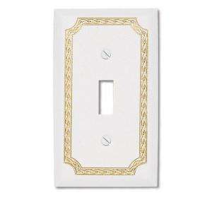 Amerelle 1 Gang White Woodtex Toggle Switch Wall Plate 150TW at The 