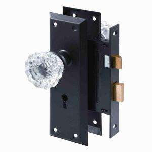 Prime Line Classic Bronze Mortise Lock Set with Glass Knobs E 2497 at 