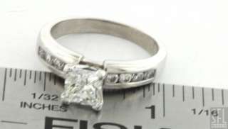 EGL CERTIFIED 14K WHITE GOLD 1.47CT VS1/F DIAMOND WEDDING RING W/ 1 
