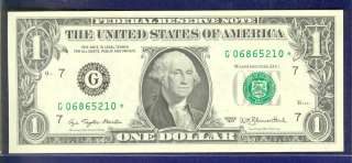 1977 $1 Federal Reserve Note frn G STAR GEM CU UNC  