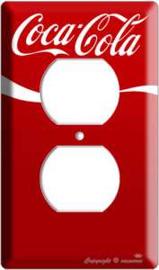   COLA CLASSIC RED WAVE STRIPE ELECTRIC 2 POWER OUTLETS COVER WALL PLATE