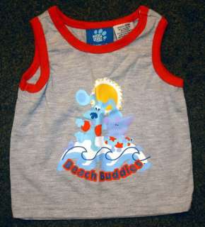 Blues Clues Beach Buddies Infant Kids Tank Shirt 12 Mos  