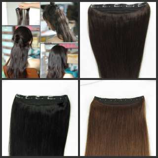 28inch ONE PIECE 5 clips clip in human hair extension Heavy Set 120g 