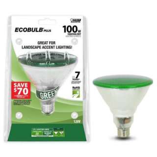   Electric20 Watt (100W) Par38 Green Reflector CFL Light Bulbs (12 Pack