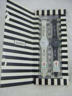 GZS10Pack New Swatch   1995 White Hours & Black Minutes  