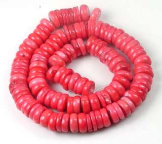 10mm Pink Bamboo Coral Rondelle Beads rondell 16  