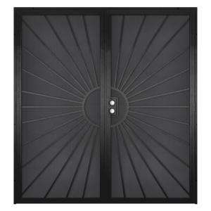 Unique Home Designs Solana 72 In. X 80 In. Black Double Security Door 
