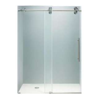   74 in. FramelessBypass Shower Door in Stainless Steel with Clear Glass