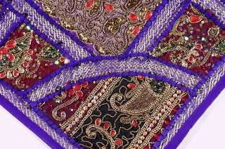  Vintage Tribal Purple, Burgundy and Green Sari Patchwork Indian 