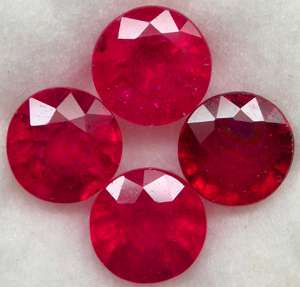 pc. 4.0 ctw. round Blood Red RUBY LOT natural 5.5mm  