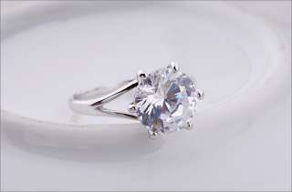 Shiny 9K White Gold Filled Flawless CZ Wedding Engagement Ring,size 5 