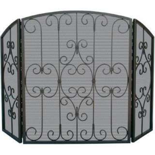 UniFlame 3 Panel Fireplace Screen with Decorative Scroll Work S 1981 